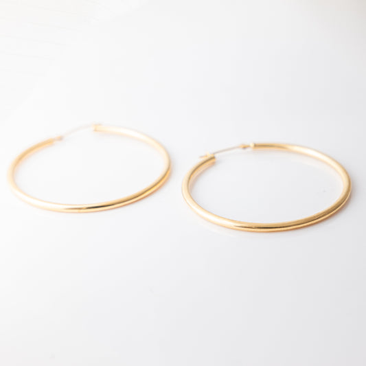 40 x 2mm ラウンド スナップ フープ ピアス